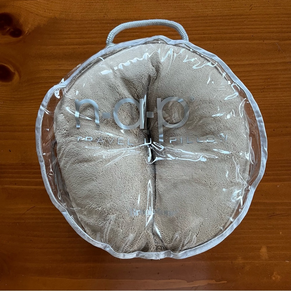 Brookstone NAP Camel / Tan Travel Pillow